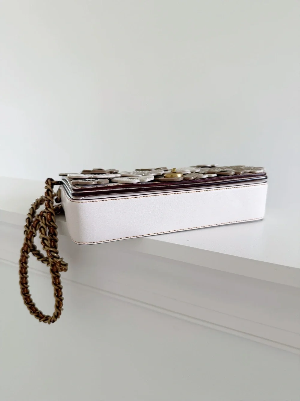 COACH 1941 Dinky 24 Linked Tea Rose Chalk Ivory Leather Crossbody – Rare
